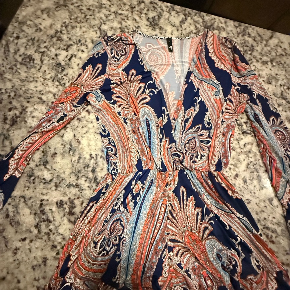 Elegant Paisley Print Dress
